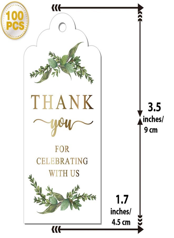 Mr.Mug Greenery Gold Gift Tags - 100pcs, Perfect for Baby Showers, Birthdays, Weddings & Bridal Showers, Includes 100ft Natural Jute Twine - Image 2